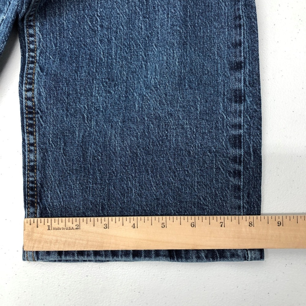 Levis 505 Jeans Mens 42x30 Blue Medium Wash Straight Leg Denim Stretch - Picture 11 of 13